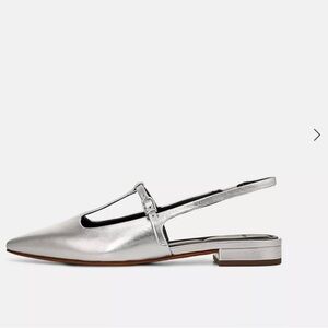 Vince Metallic Silver Women's Flats